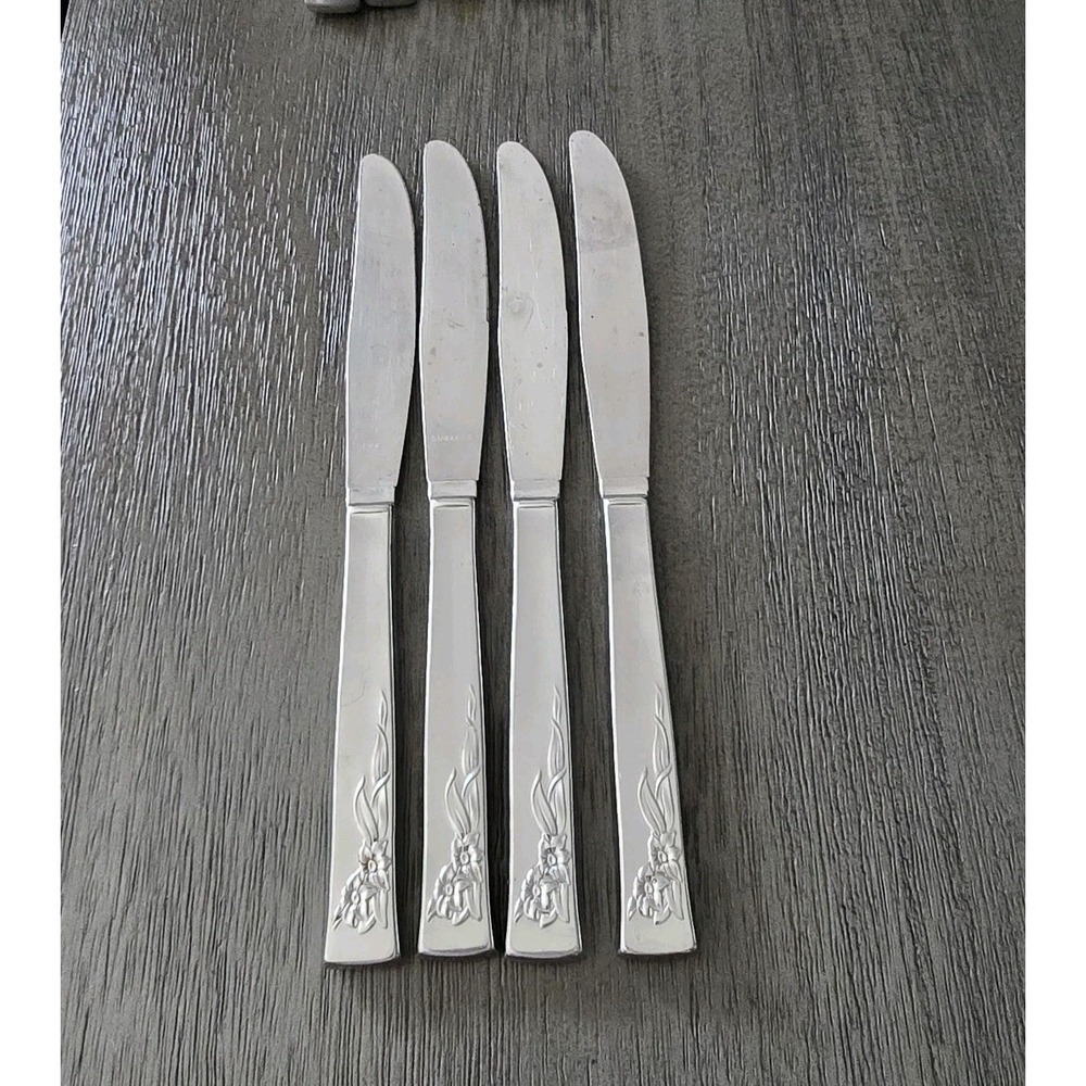 Oneida Stanhome Stainless Daffodil‎  Dinner Butter Knives Set of 4 Flatware